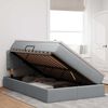 vidaXL Cama con almacenamiento y colch&oacute;n Gris Claro 120 x 190 cm
