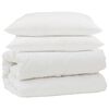 vidaXL Juego de Edred&oacute;n con almohada 3 uds. Blanco Microfibra