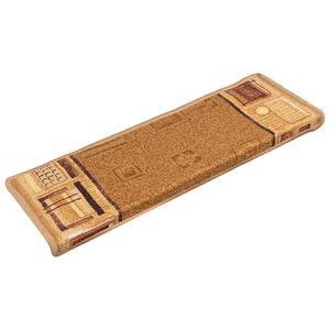 vidaXL Alfombrilla autoadhesiva de escalera 15 uds beige 65x21x4 cm