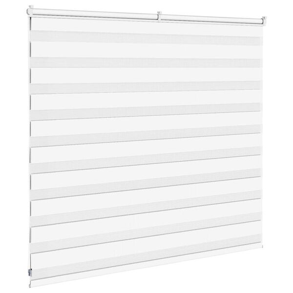 vidaXL Estor cebra blanco 160x100 cm tejido ancho 155,9 cm poli&eacute;ster