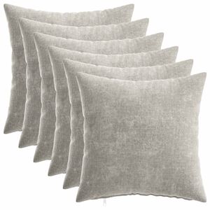 vidaXL Funda de almohada 6 uds. HEERLEN Gris Claro 30 x 30 cm