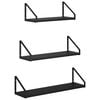 vidaXL Estanter&iacute;as de pared 3 uds. Roble Negro 60 x 16 x 15,5 cm