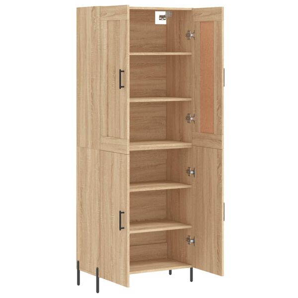 vidaXL Aparador alto madera contrachapada color roble 69,5x34x180 cm