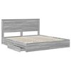 vidaXL Cama con almacenamiento con cabecera Gris Sonoma 200 x 200 cm