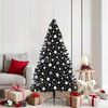 vidaXL &Aacute;rbol de Navidad Artificial Preiluminado Negro 180 cm PVC