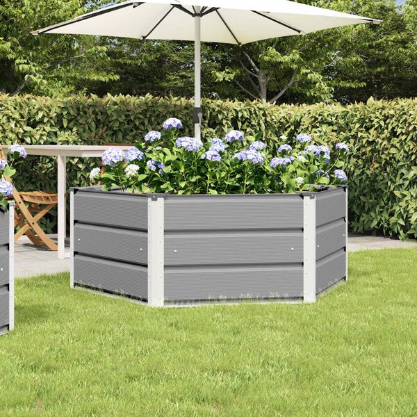 vidaXL Jardinera Gris Claro 129 x 129 x 45 cm Acero