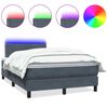 vidaXL Cama box spring con colch&oacute;n y LED terciopelo gris oscuro 120x220 cm