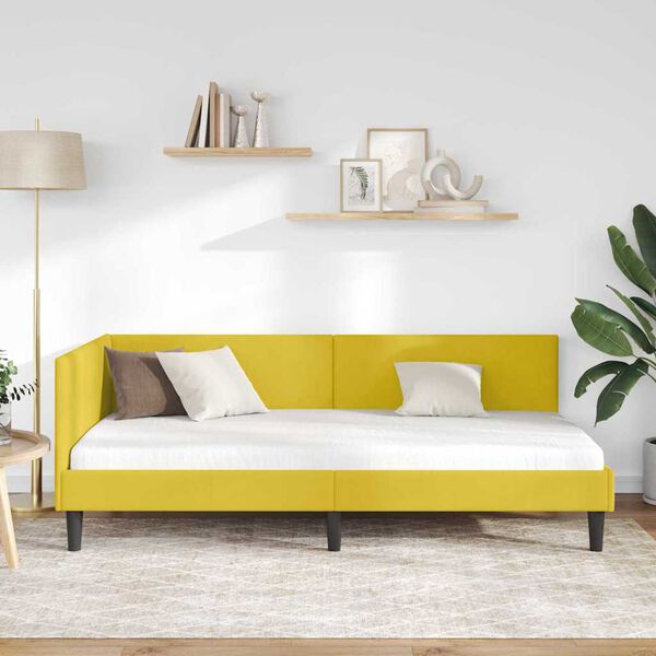 vidaXL Estructura de cama en esquina Amarillo 100 cm x 200 cm