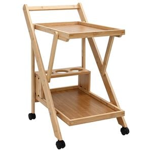 vidaXL Carrito de cocina con ruedas Marr&oacute;n Claro 65 x 40,5 x 76,5 cm