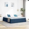 vidaXL Cama con almacenamiento y colch&oacute;n Azul 180 x 200 cm Poli&eacute;ster