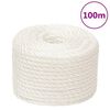 vidaXL Cuerda de trabajo polipropileno blanco 12 mm 100 m