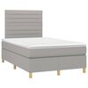 vidaXL Cama box spring con colch&oacute;n tela y LED gris claro 120x200 cm