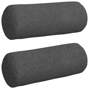 vidaXL Cojines Bolster 2 pcs Gris oscuro &Oslash; 15 x 40 cm Tela de pana
