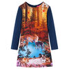 vidaXL Vestido infantil de manga larga azul marino 128