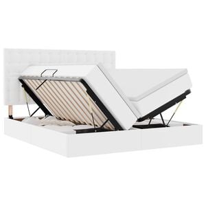 vidaXL Cama con almacenamiento y LED Puro 180 x 200 cm Cuero sint&eacute;tico