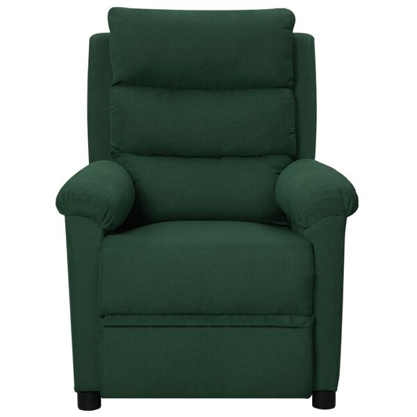 vidaXL Sill&oacute;n reclinable de tela verde oscuro