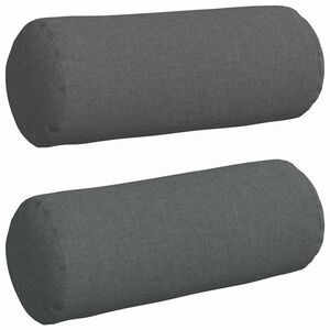 vidaXL Cojines Bolster 2 pcs Gris oscuro &Oslash; 15 x 40 cm tela