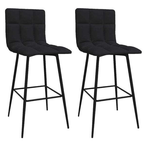 vidaXL Taburetes de cocina 2 unidades terciopelo negro