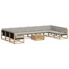 vidaXL Conjunto de sof&aacute;s de exterior 11 uds. Blanco y Gris Claro