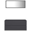 vidaXL Set de muebles de ba&ntilde;o 2 piezas madera contrachapada gris