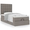 vidaXL Cama otomana con colchón tela gris pardo 100x200 cm