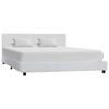vidaXL Estructura de cama sin colch&oacute;n cuero sint&eacute;tico blanco 120x200cm