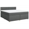 vidaXL Cama box spring con colch&oacute;n tela gris oscuro 180x200 cm