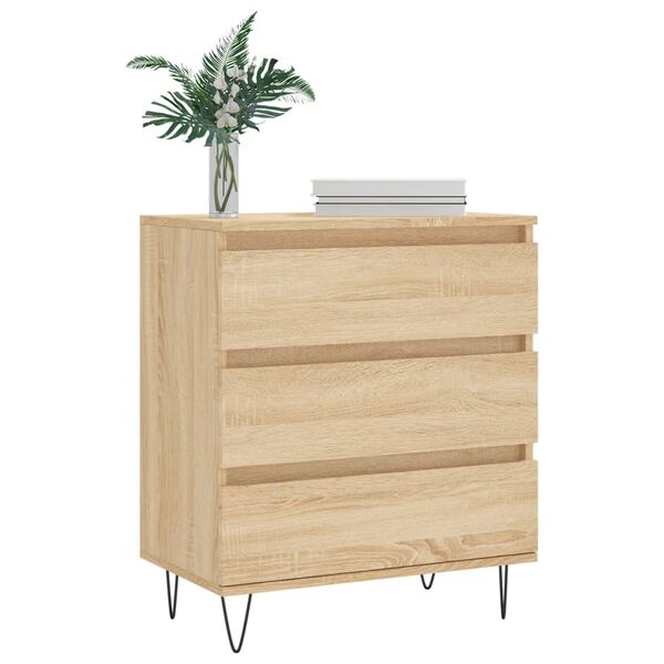 vidaXL Aparador de madera contrachapada roble Sonoma 60x35x70 cm