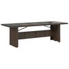 vidaXL Set de mesa y sillas jard&iacute;n 9 piezas y cojines rat&aacute;n PE marr&oacute;n
