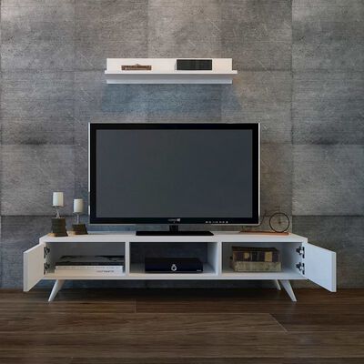 Homemania Mueble para TV Aspen 130x40x35 cm blanco