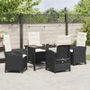 vidaXL Conjunto de Comedor de Jard&iacute;n 5 pcs Negro rat&aacute;n sint&eacute;tico