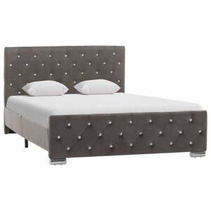vidaXL Estructura de cama sin colch&oacute;n tela gris 120x200 cm