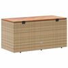 vidaXL Caja de almacenaje jardín madera acacia ratán beige 110x50x54cm