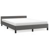 vidaXL Estructura de cama con cabecero sin colch&oacute;n gris 140x200 cm