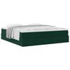 vidaXL Estructura de cama otomana con colch&oacute;n verde oscuro 180x200 cm