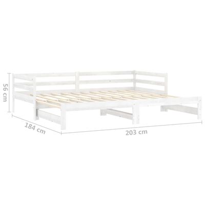 vidaXL Sofá cama extraíble madera maciza de pino blanco 2x(90x200) cm