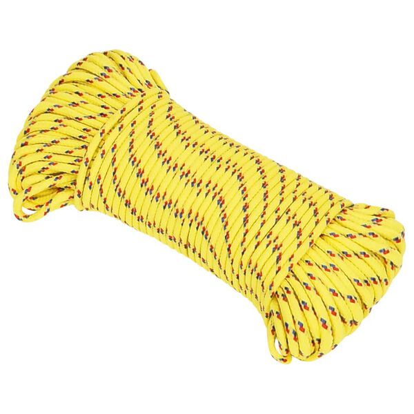 vidaXL Cuerda de barco polipropileno amarillo 4 mm 25 m