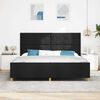 vidaXL Estructura de cama con cabecera Negro 200 x 200 cm tela