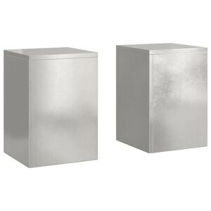 vidaXL Soporte de plantas 2 uds. Plateado 24 x 24 x 35 cm