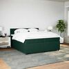vidaXL Cama box spring con colch&oacute;n terciopelo verde oscuro 200x200 cm