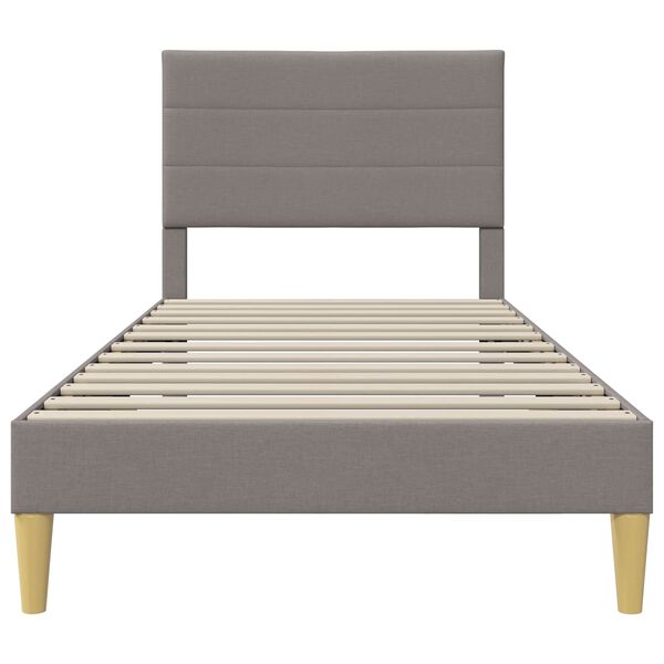 vidaXL Estructura de cama con cabecera Taup&eacute; 80 x 200 cm tela