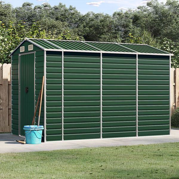 vidaXL Caseta de jard&iacute;n verde 191x300x198 cm acero galvanizado