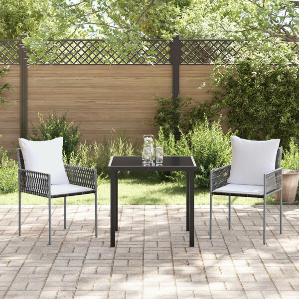 vidaXL Conjunto de Comedor de Jard&iacute;n 3 pcs Marr&oacute;n y Negro