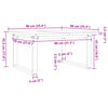 vidaXL Mesa de centro marco O madera maciza pino y acero 90x90x45,5 cm