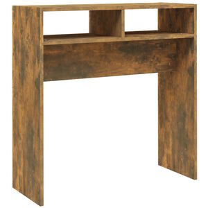 vidaXL Mesa consola madera contrachapada roble ahumado 78x30x80 cm