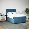 vidaXL Cama box spring con colch&oacute;n terciopelo azul 160x200 cm