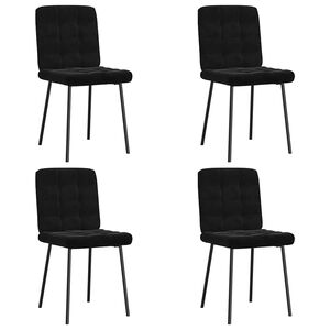 vidaXL Sillas de comedor 4 unidades terciopelo negro