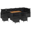 vidaXL Conjunto de sof&aacute; de jard&iacute;n 10 uds. 9-N&uacute;mero de plazas Negro