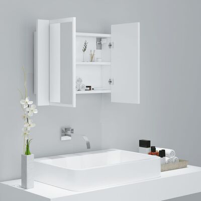 vidaXL Armario espejo de baño con luz LED blanco 60x12x45 cm