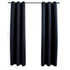 vidaXL Cortinas opacas con anillas (2 unidades), color negro, 97 x 213 cm